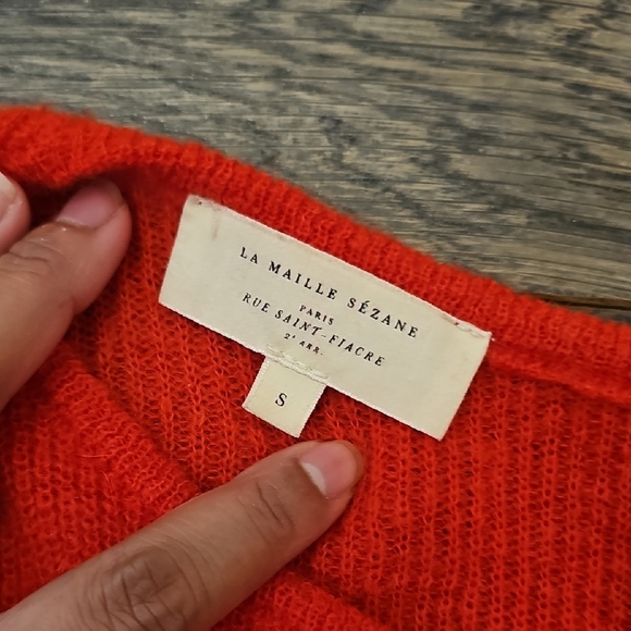Sezane Red Women's Cardigan Sweater - Picture 2 of 3